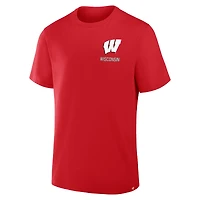 Men's Fanatics Red Wisconsin Badgers Quad Legacy T-Shirt