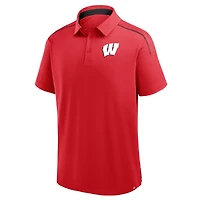 Polo raglan rouge pour homme Fanatics des Wisconsin Badgers Take The Lead Defender