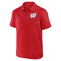 Men's Fanatics Red Wisconsin Badgers Victory Calls Stripe Polo