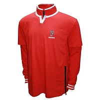 Men's Franchise Club Red Wisconsin Badgers 3-in-1 Double-Down T-Shirt & Quarter-Zip Pullover Set
