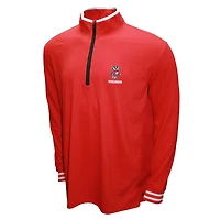 Men's Franchise Club Red Wisconsin Badgers 3-in-1 Double-Down T-Shirt & Quarter-Zip Pullover Set