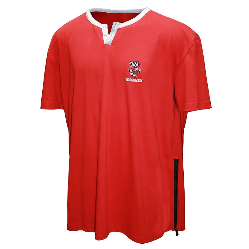 Men's Franchise Club Red Wisconsin Badgers 3-in-1 Double-Down T-Shirt & Quarter-Zip Pullover Set
