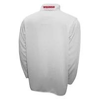 Men's Franchise Club White Wisconsin Badgers Breeze Quarter-Zip Pullover