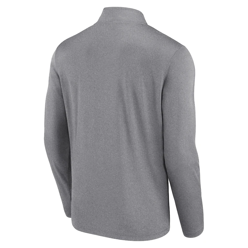 Haut à glissière quart de tour Heather Gray Wisconsin Badgers pour hommes