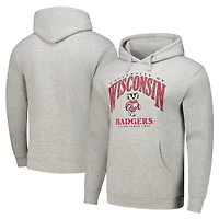 Sweat à capuche enfiler Essential Tall Arch pour homme, gris chiné, Wisconsin Badgers