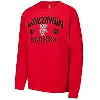 Men's League Collegiate Wear Red Wisconsin Badgers Bendy Arch Essential 2.0 Pullover Sweatshirt