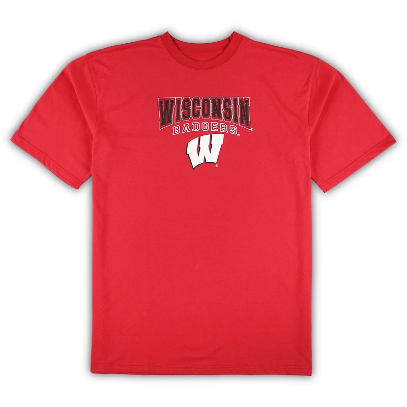 Men's Profile Red/Black Wisconsin Badgers Big & Tall 2-Pack T-Shirt Flannel Pants Set