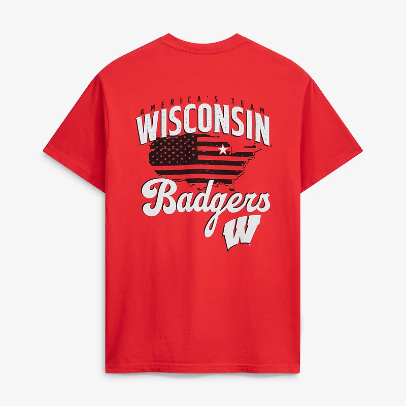 T-shirt rouge pour homme des Wisconsin Badgers, l'équipe américaine