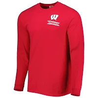 T-shirt à manches longues rouge Wisconsin Badgers Circle Campus Scene pour homme