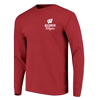 T-shirt à manches longues pour homme, motif mascotte des Wisconsin Badgers, couleurs confortables