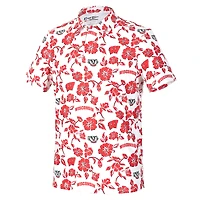 Polo Performance Pua blanc Reyn Spooner pour homme, des Wisconsin Badgers