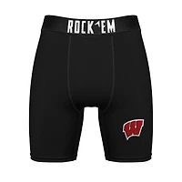Pack combiné de chaussettes et caleçons boxeurs Rock Em Socks Wisconsin Badgers Primary Crew pour hommes