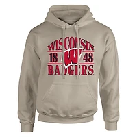 Sweat à capuche pour homme avec lettres Upper Arch des Wisconsin Badgers de couleur beige