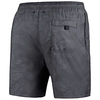 Men's Tommy Bahama Black Wisconsin Badgers Naples Layered Leaves Swim Trunks