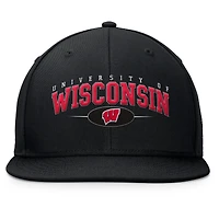 Casquette Snapback Top of the World noire des Badgers du Wisconsin pour hommes