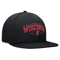 Casquette Snapback Top of the World noire des Badgers du Wisconsin pour hommes