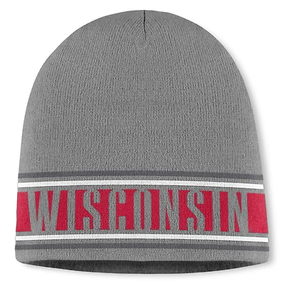 Bonnet tricoté Jace gris pour homme Top of the World Wisconsin Badgers