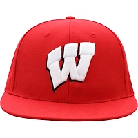 Chapeau ajusté de couleur rouge Wisconsin Badgers Team Top of the World pour hommes
