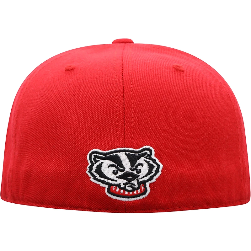 Chapeau ajusté de couleur rouge Wisconsin Badgers Team Top of the World pour hommes
