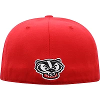 Chapeau ajusté de couleur rouge Wisconsin Badgers Team Top of the World pour hommes