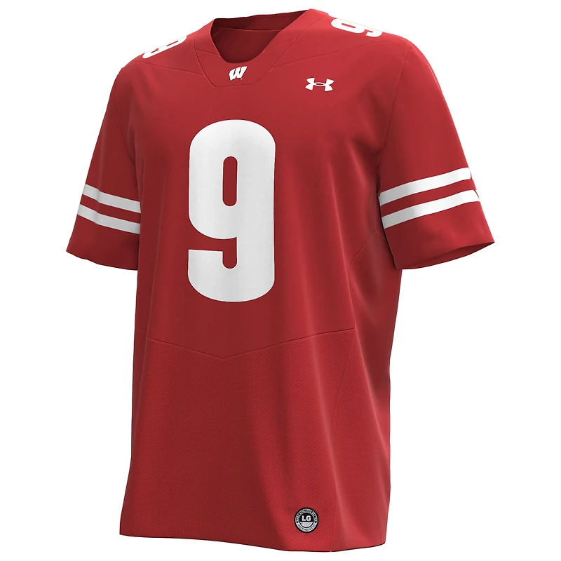 Men's Under Armour Billy Edwards Jr Red Wisconsin Badgers Home  NIL Football Replica Jersey