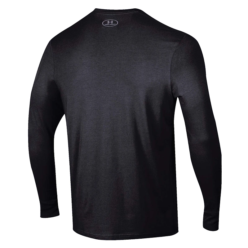 Men's Under Armour Wisconsin Badgers 2025 Sideline Football Performance Cotton Long Sleeve T-Shirt