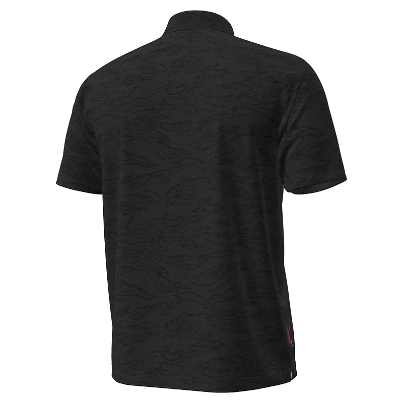 Men's Under Armour Black Wisconsin Badgers Drive Camo Jacquard Polo