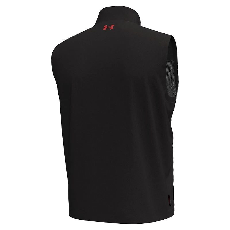 Gilet zippé Under Armour noir Wisconsin Badgers Drive Pro Storm pour homme