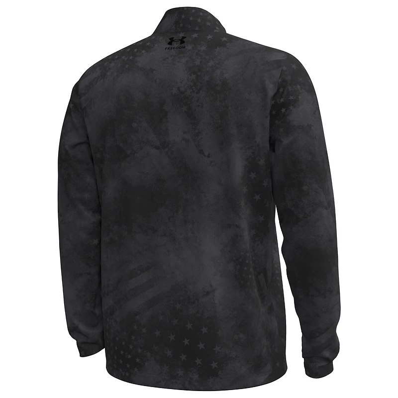 Men's Under Armour Black Wisconsin Badgers Freedom Collection ArmorFuse Half-Zip Top