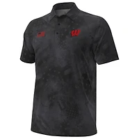 Polo ArmourFuse Freedom noir pour homme des Wisconsin Badgers d'Under Armour