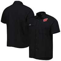 Chemise boutonnée Under Armour Wisconsin Badgers Motivate pour homme, noire