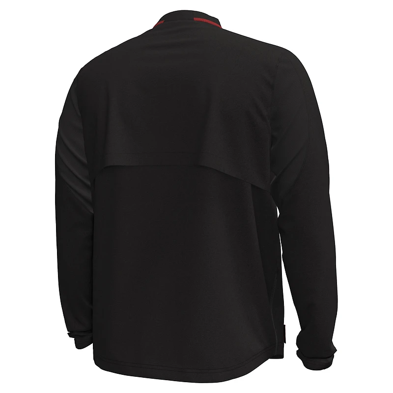 Veste à manches longues et quart de zip Under Armour Wisconsin Badgers Motivate pour homme