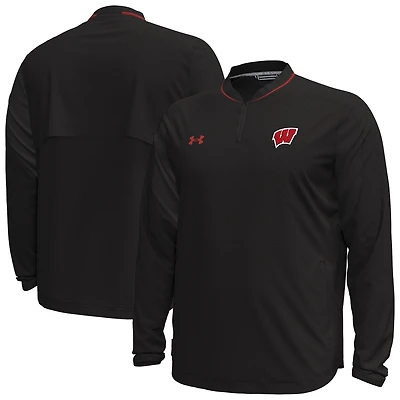 Veste à manches longues et quart de zip Under Armour Wisconsin Badgers Motivate pour homme