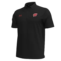 Polo Performance à rayures sur la poitrine pour homme Under Armour Black Wisconsin Badgers Playoff