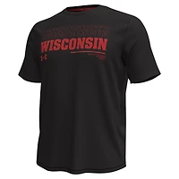 Men's Under Armour Black Wisconsin Badgers Sideline Knockout T-Shirt
