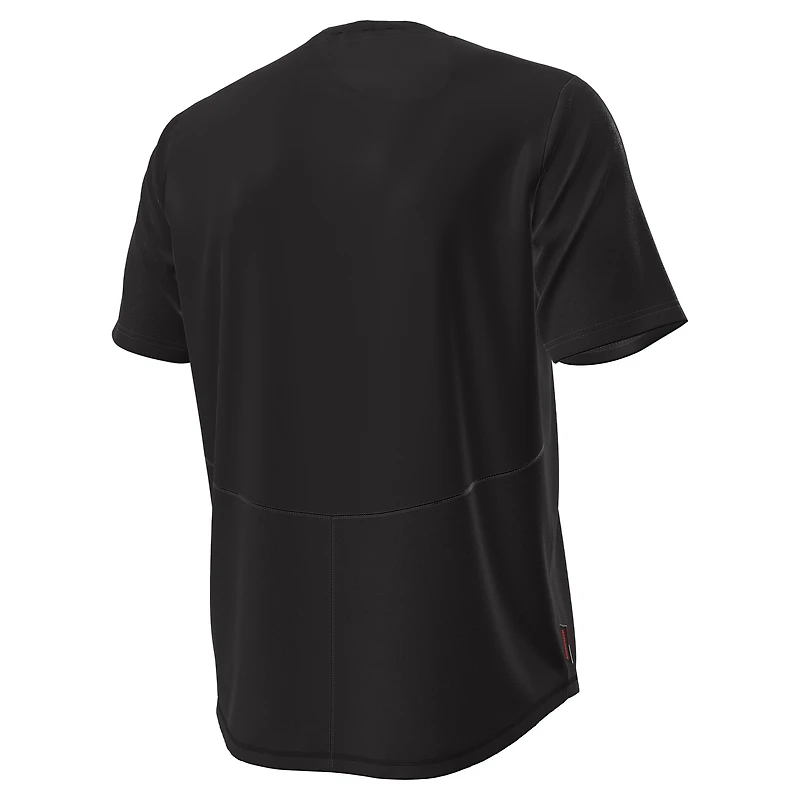 T-shirt noir Under Armour pour homme, Wisconsin Badgers, Sideline Knockout
