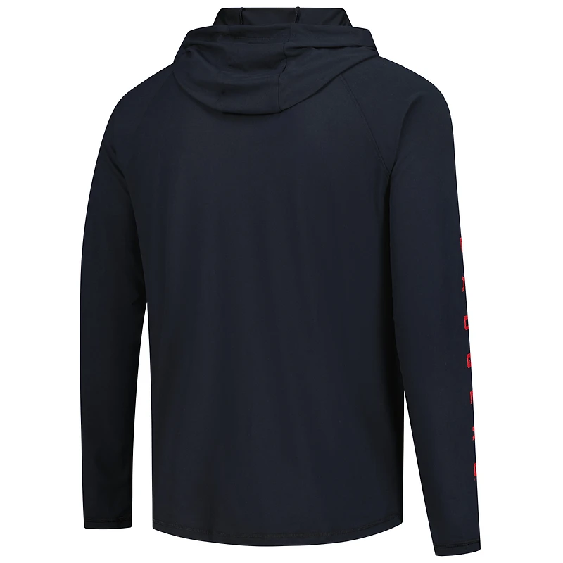 Men's Under Armour  Black Wisconsin Badgers Tech Stretch Long-Sleeve Hooded T-Shirt