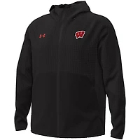 Men's Under Armour Black Wisconsin Badgers Unstoppable Raglan Full-Zip Jacket