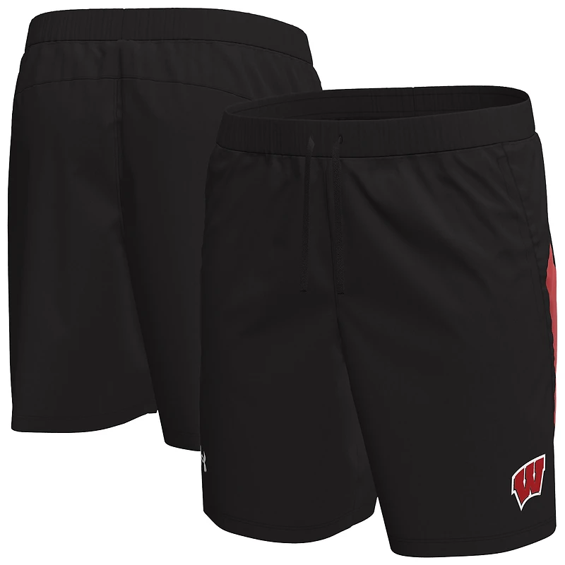 Men's Under Armour  Black Wisconsin Badgers Woven Shorts