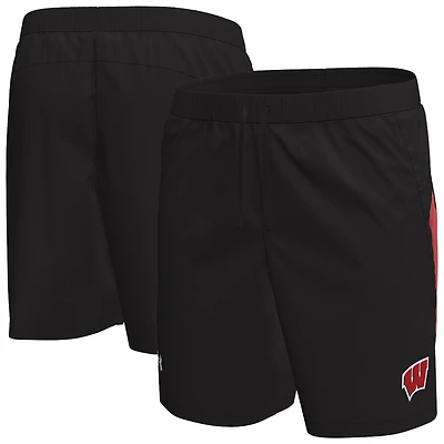 Men's Under Armour  Black Wisconsin Badgers Woven Shorts