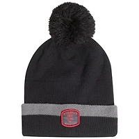 Men's Under Armour Charcoal Wisconsin Badgers Freedom Collection Cuffed Knit Hat with Pom