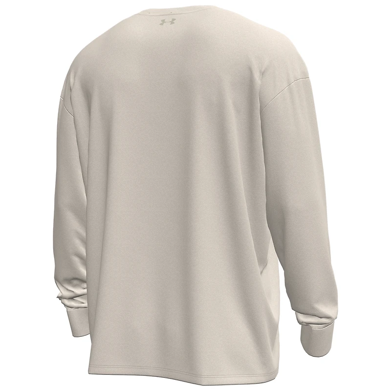 T-shirt à manches longues épais Under Armour pour homme, couleur crème, Wisconsin Badgers, Throwback Motion