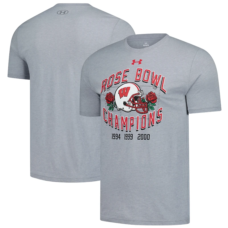 Men's Under Armour  Gray Wisconsin Badgers Rose Bowl Reunion T-Shirt