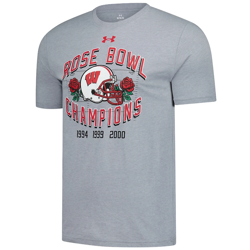Men's Under Armour  Gray Wisconsin Badgers Rose Bowl Reunion T-Shirt