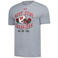 Men's Under Armour  Gray Wisconsin Badgers Rose Bowl Reunion T-Shirt