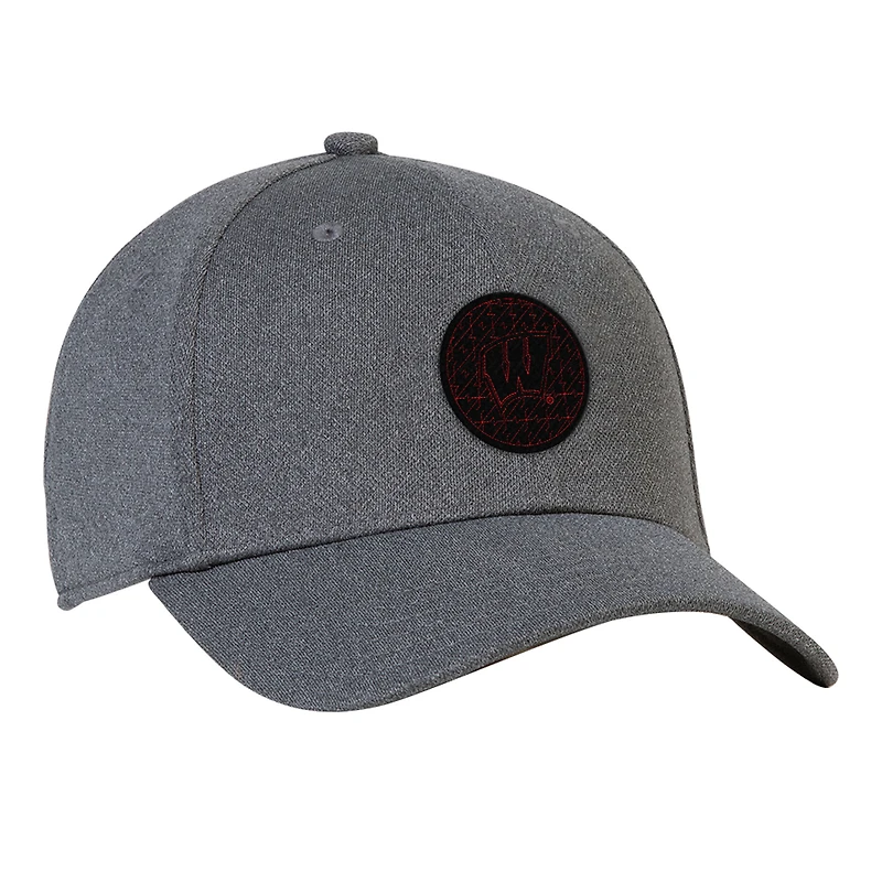 Men's Under Armour Heather Gray Wisconsin Badgers College Essentials 3.0 Blitzing Flex Hat