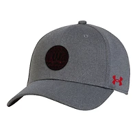 Casquette Under Armour College Essentials 3.0 Blitzing Flex gris chiné pour homme des Wisconsin Badgers