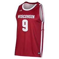 Maillot de basket-ball réplique rouge John Tonje des Wisconsin Badgers d'Under Armour pour homme