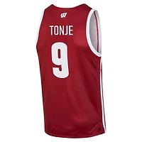 Maillot de basket-ball réplique rouge John Tonje des Wisconsin Badgers d'Under Armour pour homme