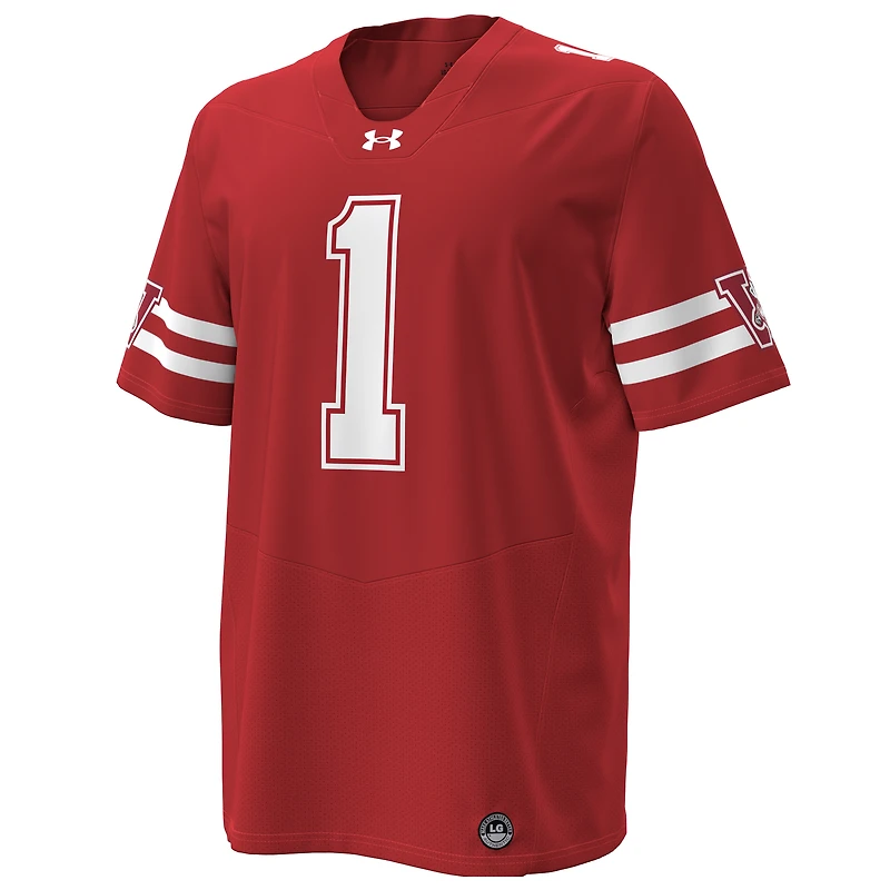 Men's Under Armour #1 Red Wisconsin Badgers 1980 Throwback Home Replica Game Jersey